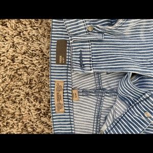 Vintage Baby Blue & White Striped Jeans
